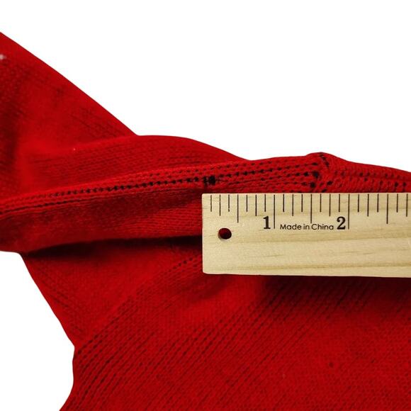 VTG Topsville Women's Red Floral Embroidered Sweater Size L **PLEASE READ** - Picture 13 of 16